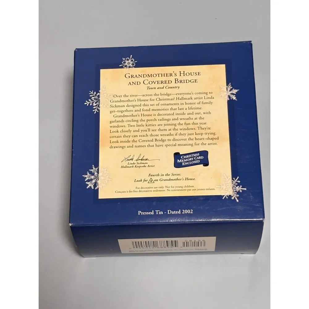 Hallmark 2002 Ornaments Grandmother's House and Covered Bridge #4 Town & Country